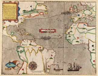 Trasa rejsu Drakesa przez Ocean Atlantycki, 1586 r.